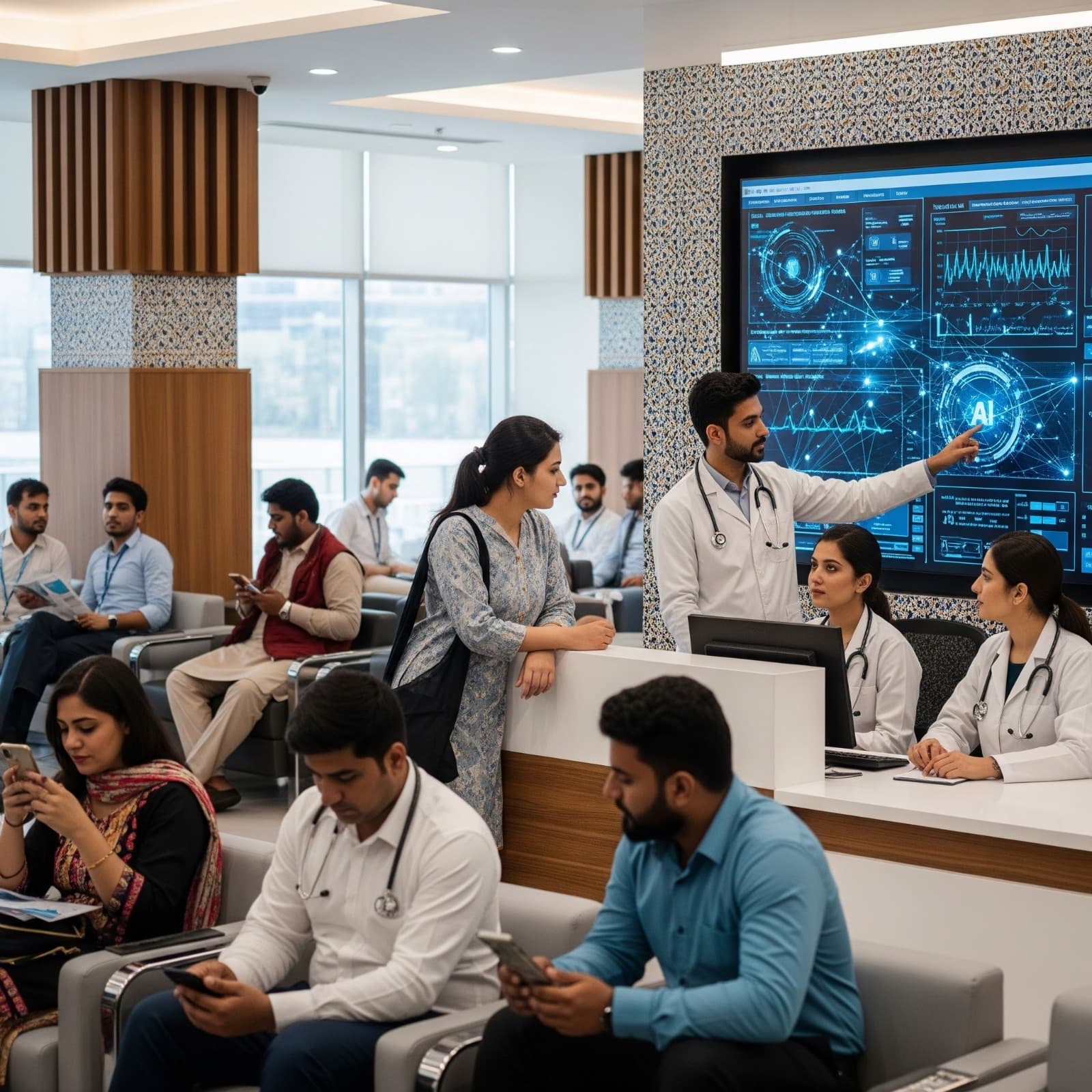 Corporate health screening event at a workplace